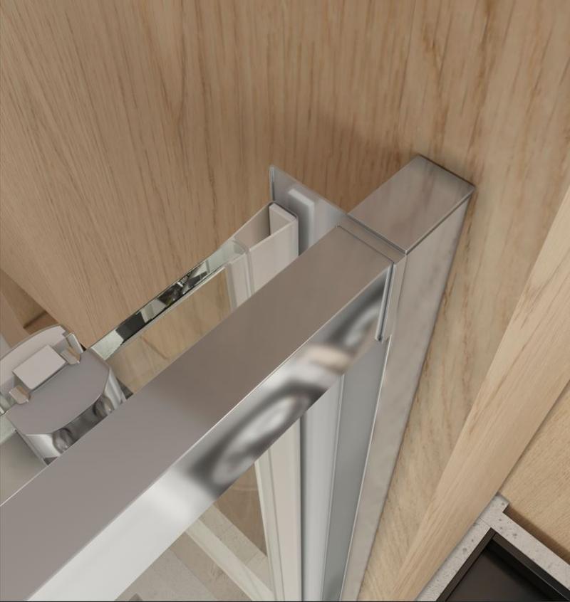 MAMPARA DE DUCHA ANGULAR NEGRO F2 - ANTI-CAL 2 FIJOS + 2 CORREDERAS