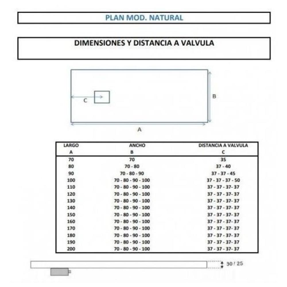 PLATO DE DUCHA NATURAL MOKA ANCHO 100