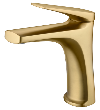 Monomando lavabo oro cepillado serie Delos