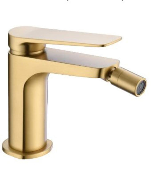 Monomando de Bidé Oro Cepillado Serie Napoles