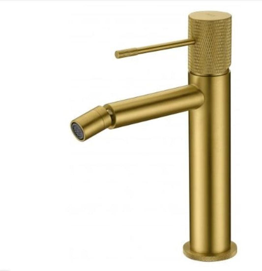 Monomando de Bidé Oro Cepillado Serie Line