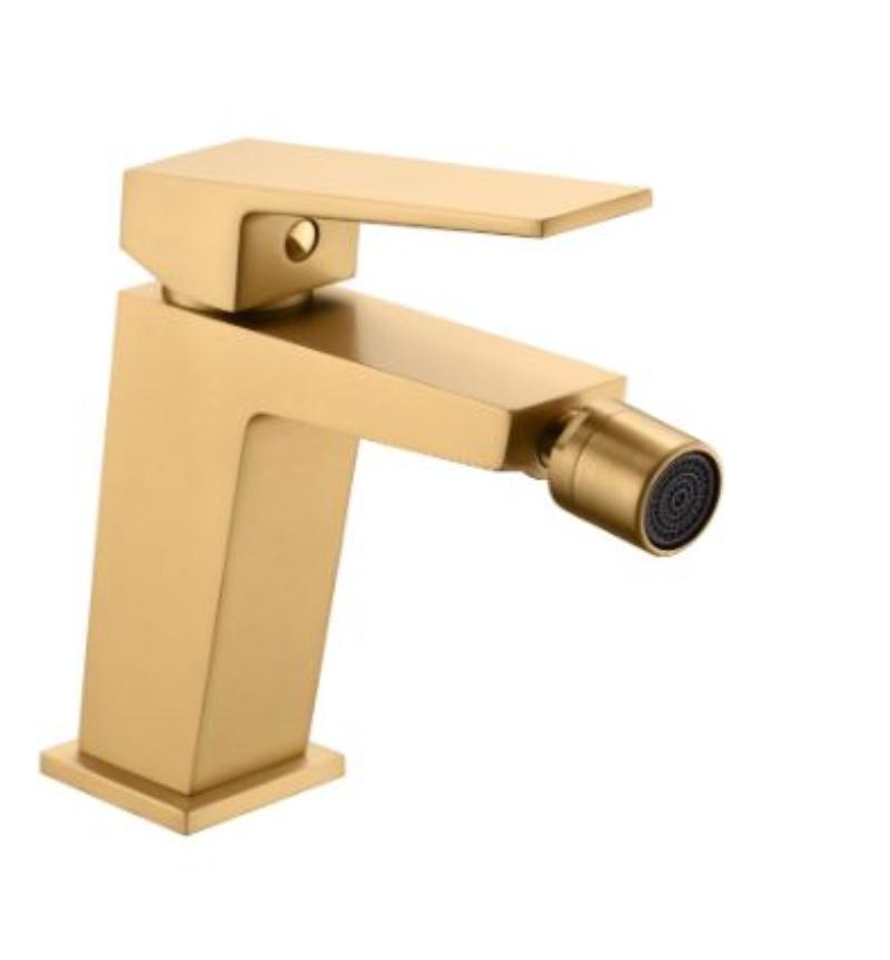 Monomando de Bidé Oro Cepillado Serie Art