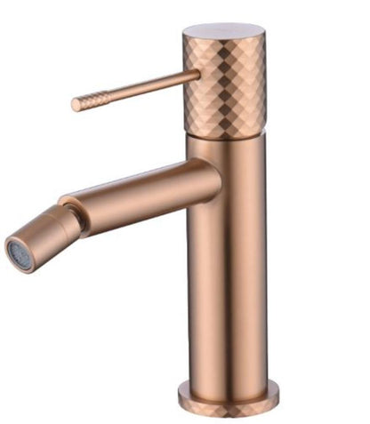 Monomando de Bidé Oro Rosa Cepillado Serie Genova