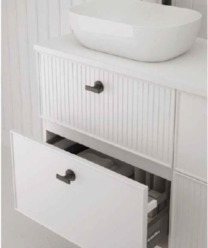 MUEBLE BAÑO 120 CM- 4 CAJONES + ENCIMERA ´+ 2 LAVABOS Mod. Blanca