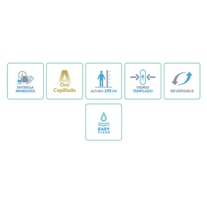 MAMPARA DUCHA FIJA FRESH ORO CEPILLADO