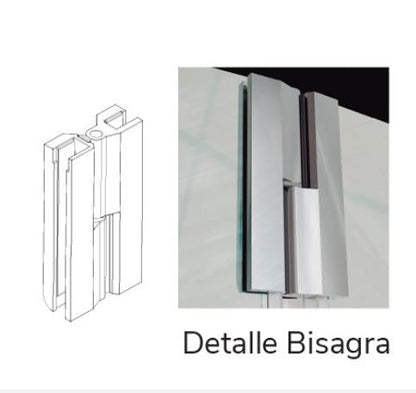 MAMPARA DUCHA FIJA + ABATIBLE NEGRO MATE MOD. TUTTI