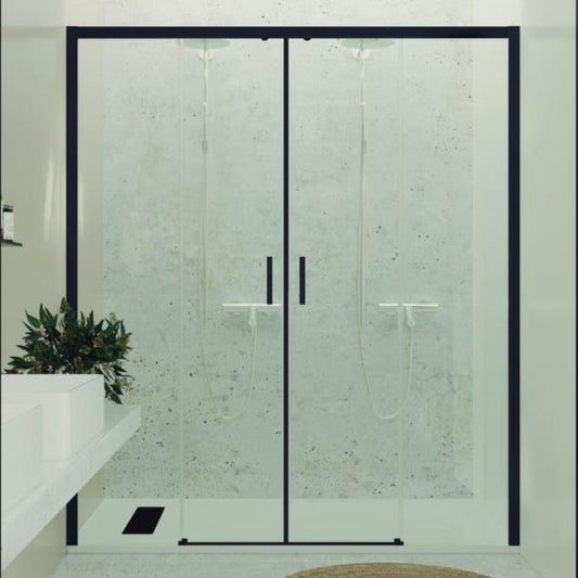 MAMPARA FRONTAL F1 - 2 Fijo + 2 Corredera PERFIL Negro