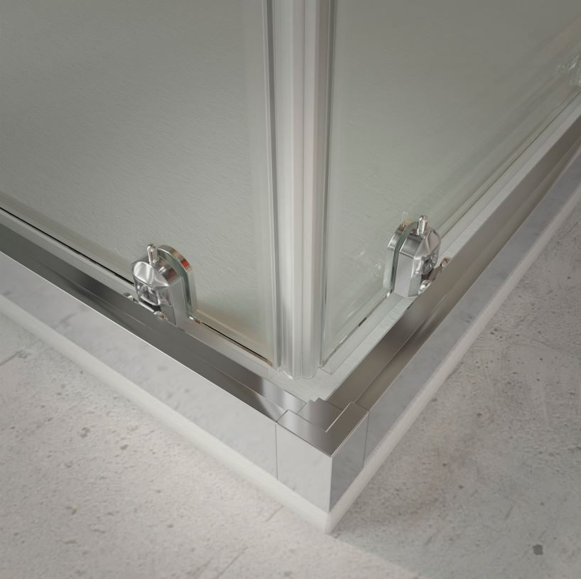 MAMPARA DE DUCHA ANGULAR NEGRO F2 - ANTI-CAL  2 FIJOS + 2 CORREDERAS