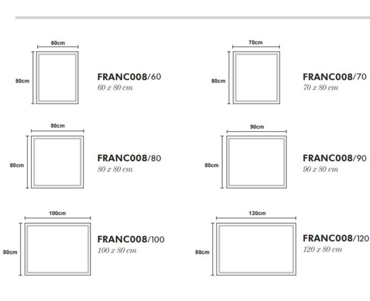 ESPEJO BAÑO RECTANGULAR LUZ LED RETROILUMINADA, MOD. FRANCIA