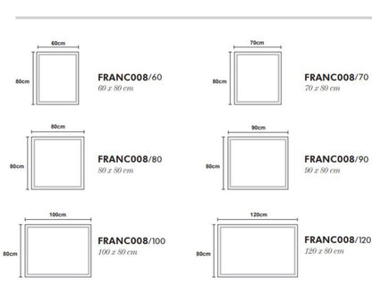 ESPEJO BAÑO RECTANGULAR LUZ LED RETROILUMINADA, MOD. FRANCIA