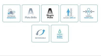 MAMPARA DUCHA FIJA FRESH LEVANTE PLATA BRILLO FL633 16