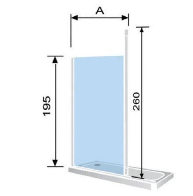 MAMPARA DUCHA FIJA FRESH LEVANTE PLATA BRILLO FL633 16