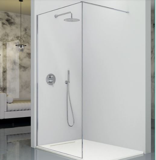 MAMPARA DUCHA FIJA FRESH ARENA CROMO BRILLO - VIDRIO 8MM