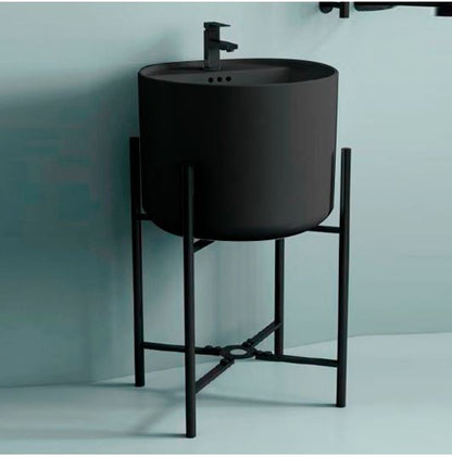 Lavabo Suspendido de Cerámica Negro Mate –LEVI  Diseño Moderno y Elegante