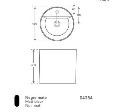 Lavabo Suspendido de Cerámica Negro Mate –LEVI  Diseño Moderno y Elegante