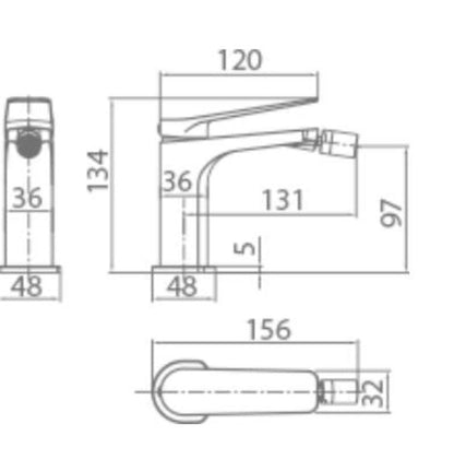 Monomando de Bidé Oro Rosa Cepillado Serie Napoles