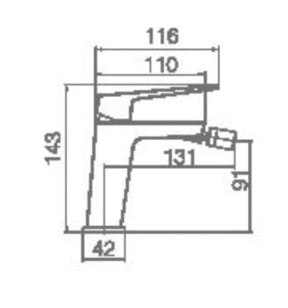 Monomando de Bidé Black Gun Metal Serie Art