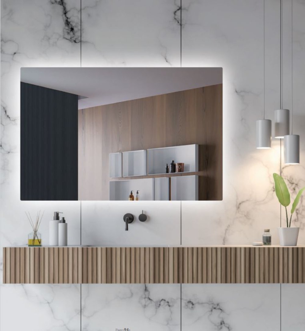 ESPEJO BAÑO RECTANGULAR LUZ LED RETROILUMINADA, MOD. SUECIA