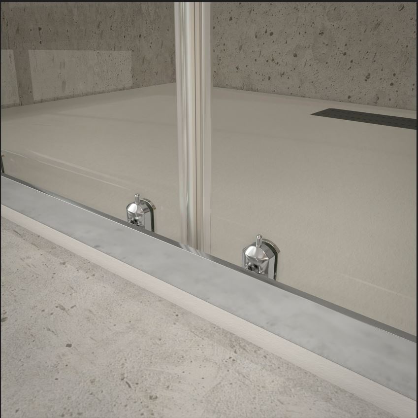 MAMPARA FRONTAL F2 - 2 Fijos + 2 Correderas PERFIL Negro