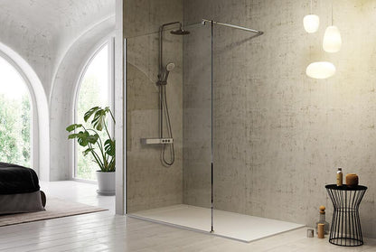 MAMPARA DUCHA FIJA FRESH PLATA BRILLO