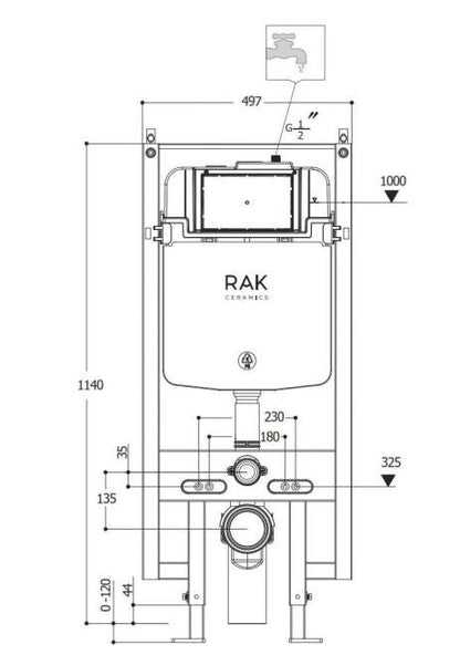 INODORO RACK RESORT SUSPENDIDO RIMLESS PACK COMPLETO