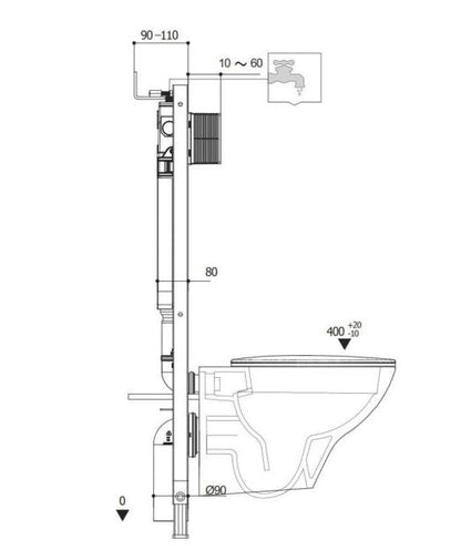 INODORO RACK RESORT SUSPENDIDO RIMLESS PACK COMPLETO
