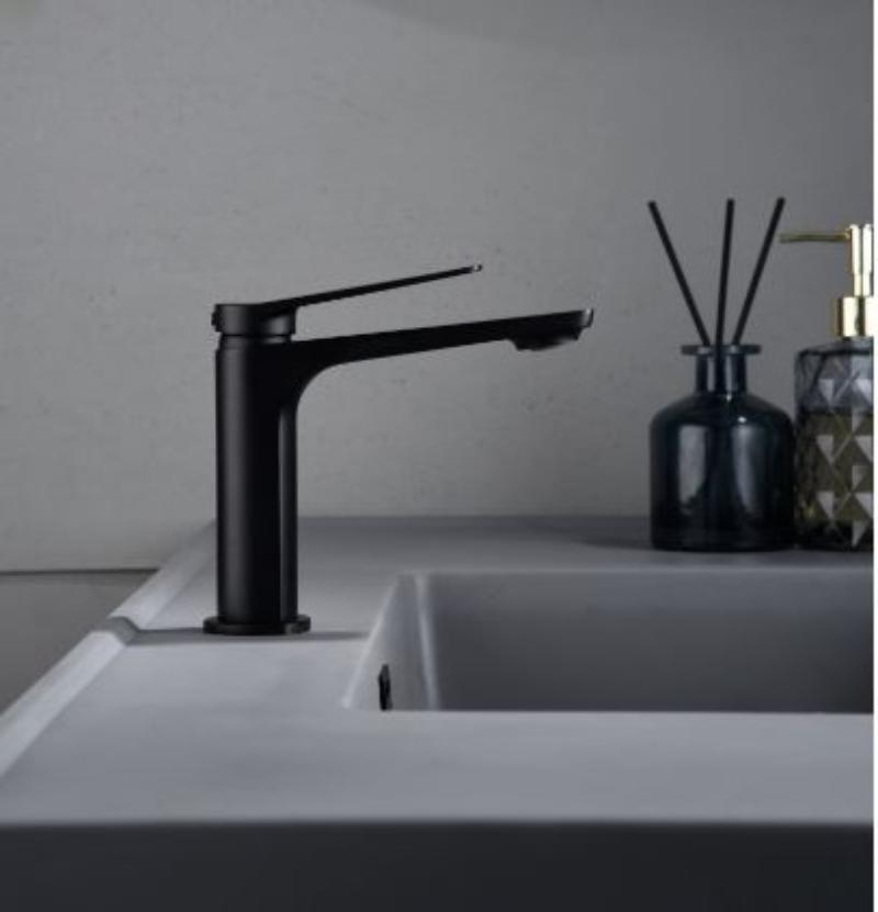 Monomando lavabo Negro Mate serie Napoles