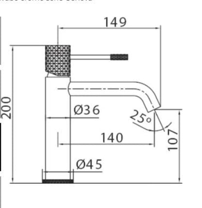 Monomando lavabo cromo serie Génova