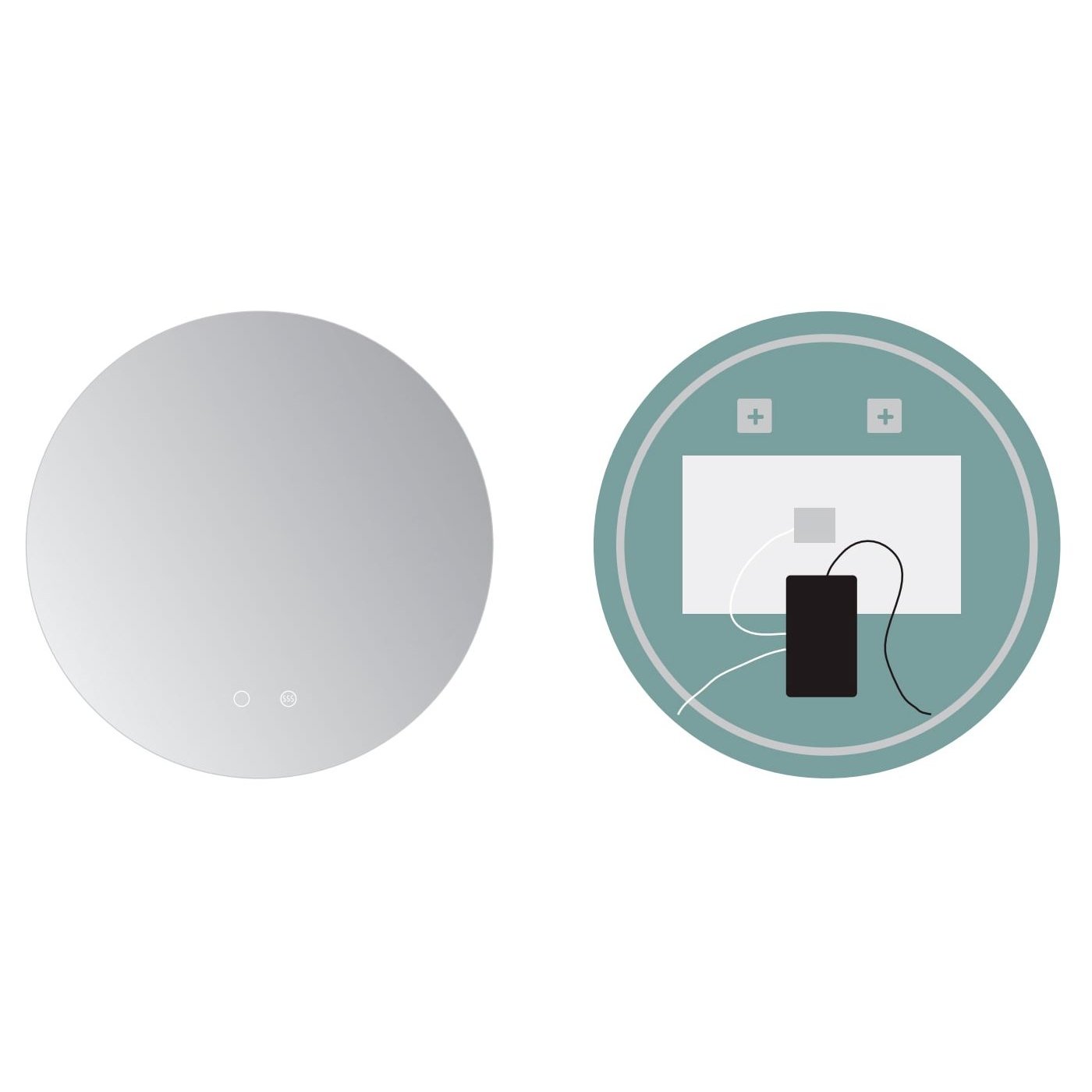 ESPEJO BAÑO REDONDO LED, ANTIVAHO-DOBLE SENSOR MOD. LISBOA