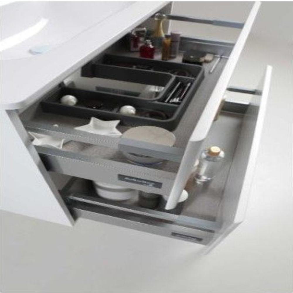 MUEBLE BAÑO MOKA 120 CM - 4 CAJONES + ENCIMERA ´+ 2 LAVABOS MOKA Mod Blanca