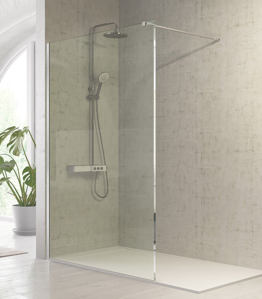 MAMPARA DUCHA FIJA FRESH PLATA BRILLO