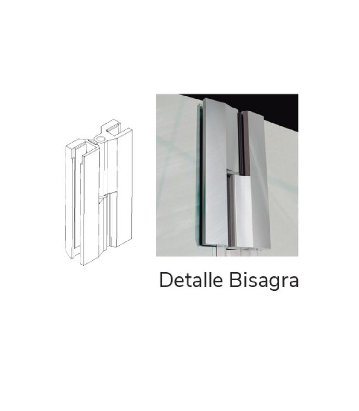 MAMPARA DUCHA FIJA + ABATIBLE ORO CEPILLADO MOD. TUTTI