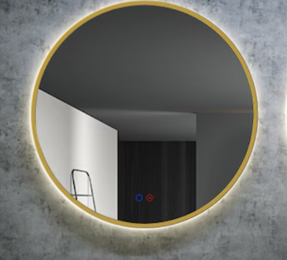 ESPEJO BAÑO REDONDO LED, MARCO NEGRO MATE, ORO ROSA, ORO CEPILLADO-MOD. PARIS