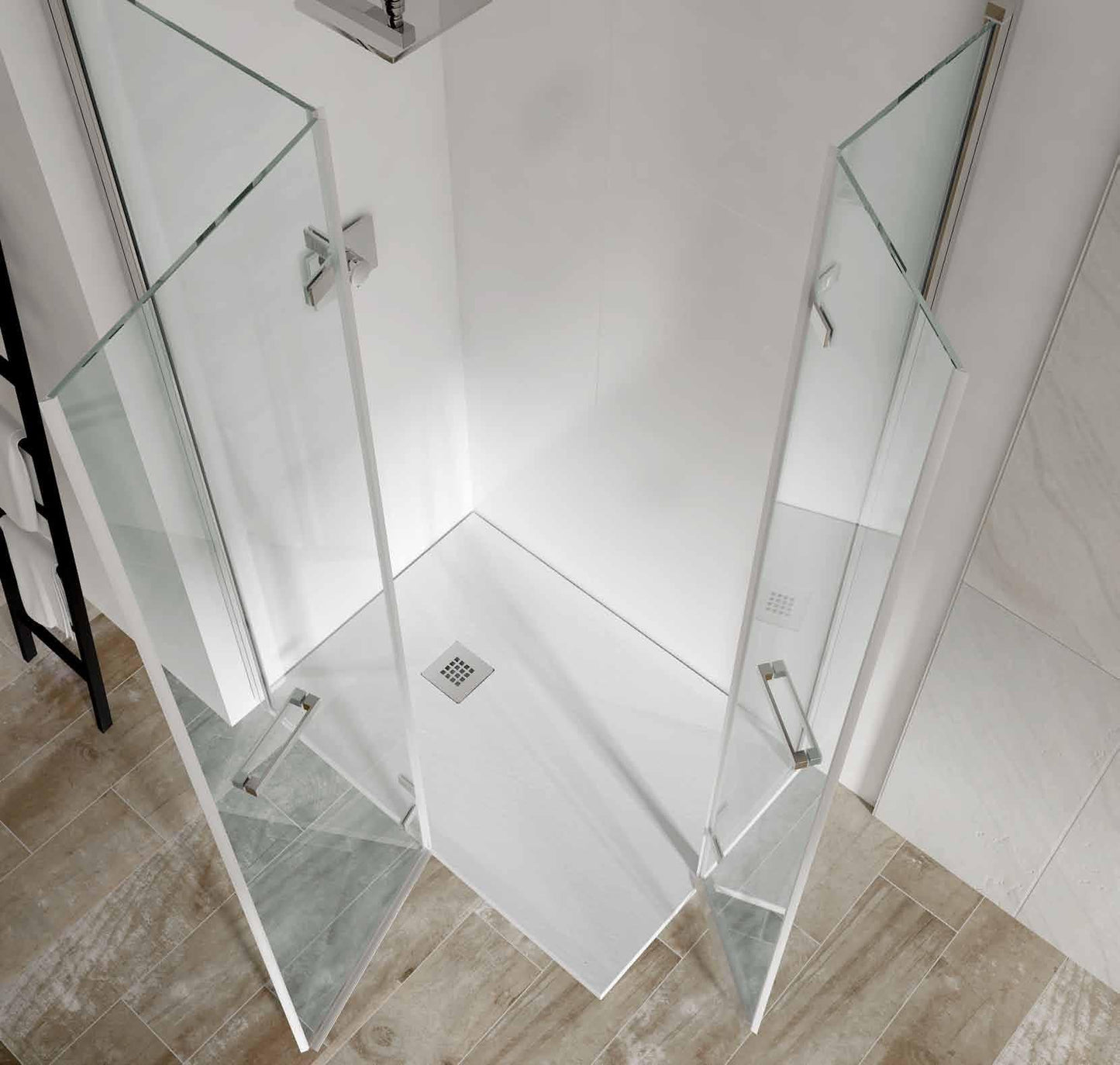 MAMPARA DE DUCHA FRONTAL PLEGABLE - ANTICAL 2 PUERTAS. SPL SEGNO